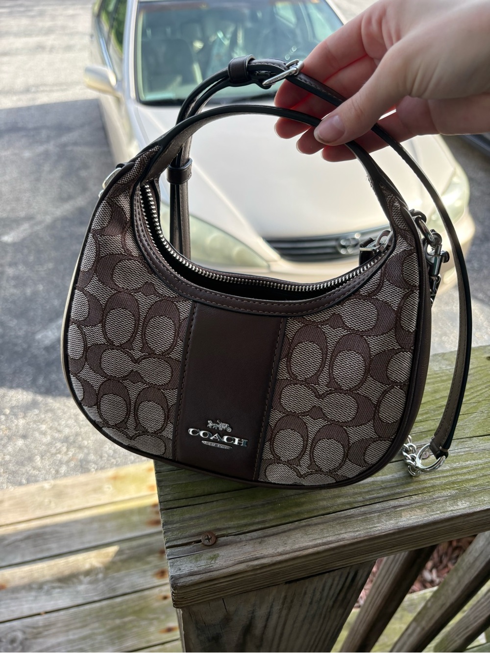 Coach Mini Carmen Signature Jacquard Maple Crossbody Bag - Picture 2 of 4